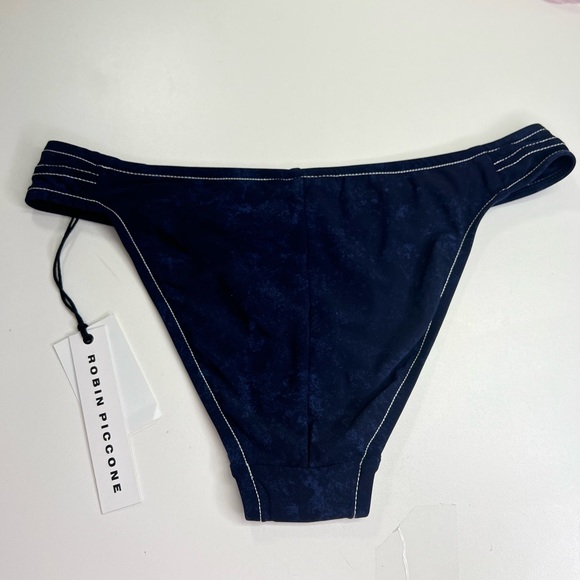Robin Piccone Valeria Tab Side Bikini Bottom Blue New With Tags Size Small - Picture 4 of 10